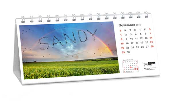 Personalised Calendars - image sample of a personalised calendar Personalised Calendars - image sample of a Personalised Calendar