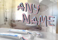 Toothpaste on Mirror image